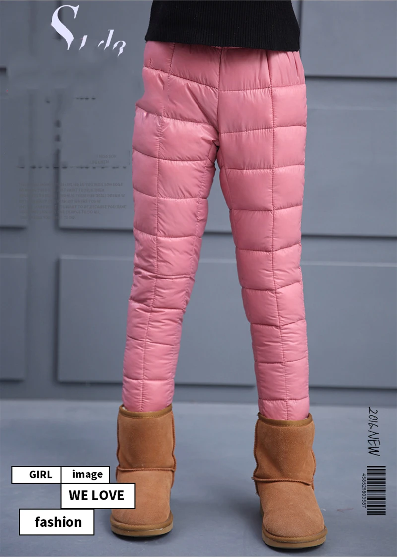 Зимние детские штаны; хлопковые теплые обтягивающие леггинсы для мальчиков и девочек-подростков; одежда для детей; ветрозащитные водонепроницаемые зимние брюки; 13-14