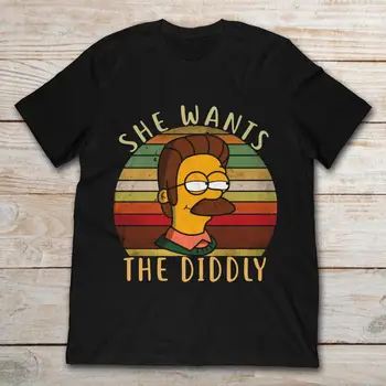 

The Simpson Ned Flanders She Wants The Diddly Vintage T-SHIRT Men's Short Sleeve T-Shirt