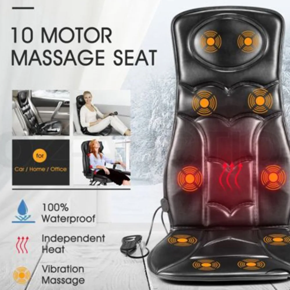 10 мотор вибрации массажное кресло подушка сиденья w/тепло для домашнего офиса автомобиля
