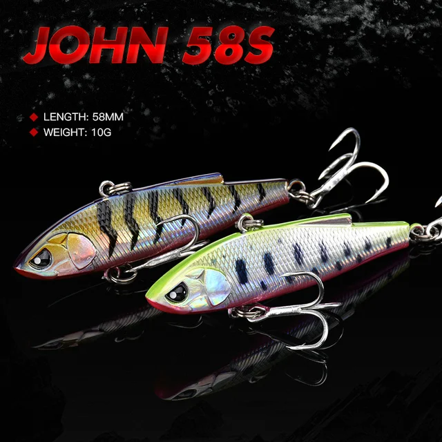 US $3.28 ALLBLUE 2020 New ANGRY JOHN VIB 58MM/70MM Hard Plastic Fishing Lure Ice Winter Vibration Pike Fishi