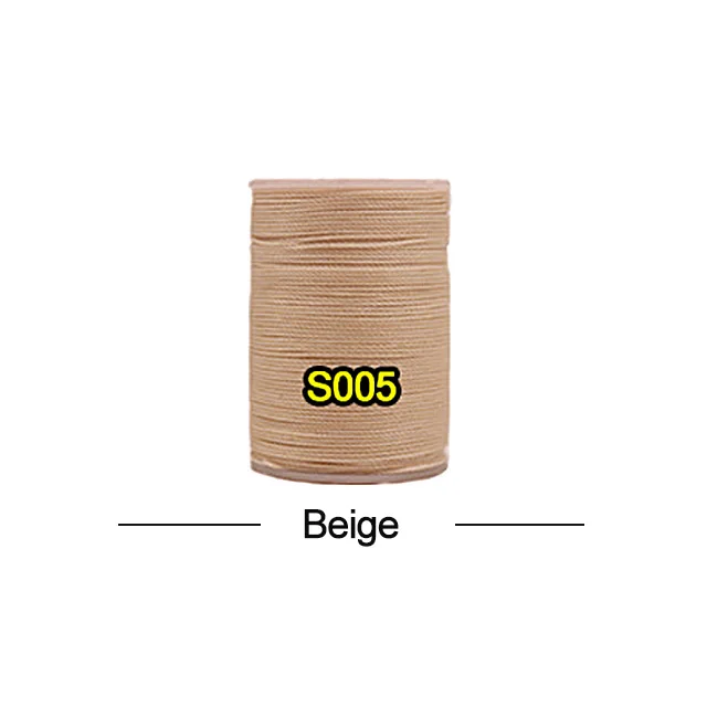 Высокое качество 0,8 мм прочная полиэфирная нить DIY ремесло цвет Ручное шитье круглая вощеная нить, для кожаной одежды бумажник диван - Цвет: Beige