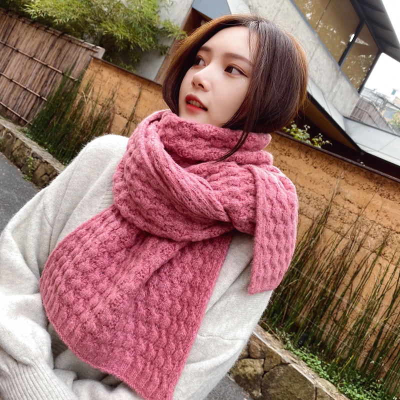 Женский шарф из пашмины вязаный высокого качества удобный теплый толстый