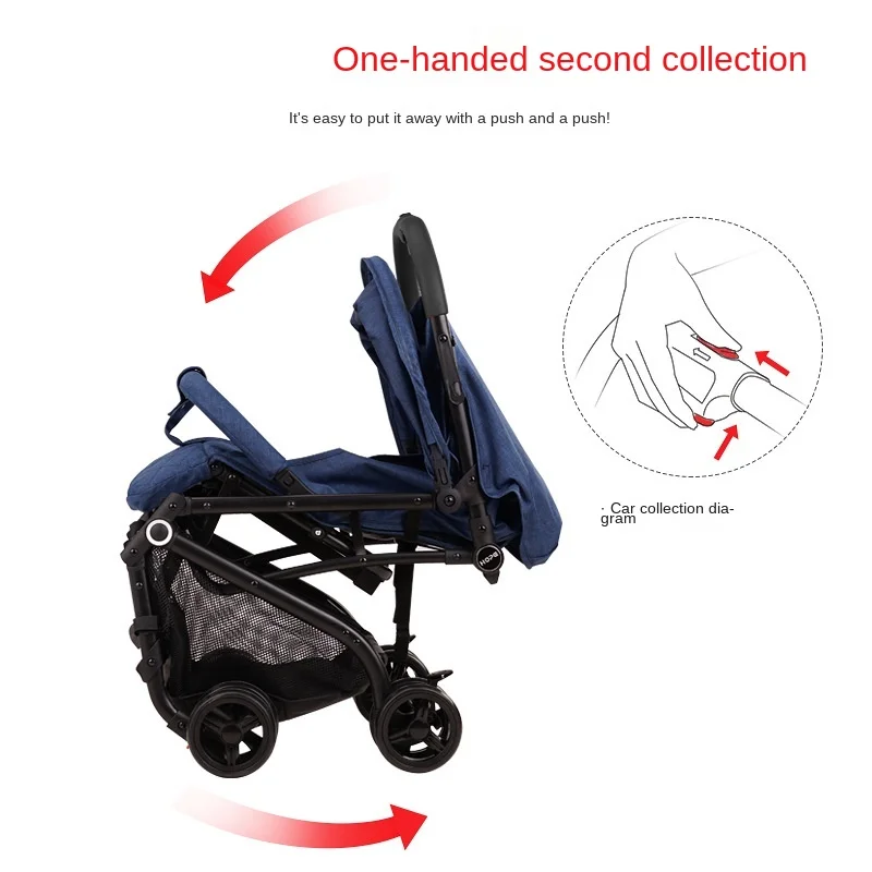 LazyChild Folding Portable Sit And Lie Children's Trolley Baby Stroller Reclining Seat Four Wheels Stroller baby stroller