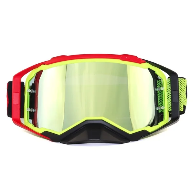Hot Sale Motocross Glasses Off-Road ATV Dirt Bike MX Downhill DH Motorcycle Goggles Racing Moto Bike Sunglasses Bicycle Eyewear - Цвет: green red