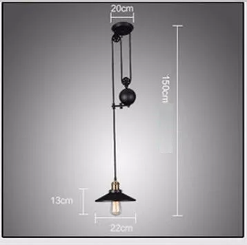 1 head no mirror LukLoy Лофт Hanglamp Ретро кованого железа винтажные люстры Промышленный регулируемый шкив Лофт подвесные лампы подвесной светильник - Цвет корпуса: 1 head no mirror