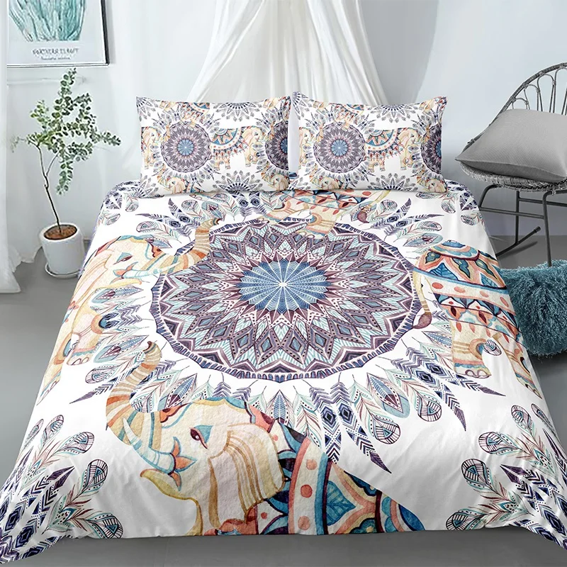 ZEIMON Colorful Mandala Duvet Cover Set Bohemian Bedding Set Single Twin Full Queen King Bedclothes For Adults Children 