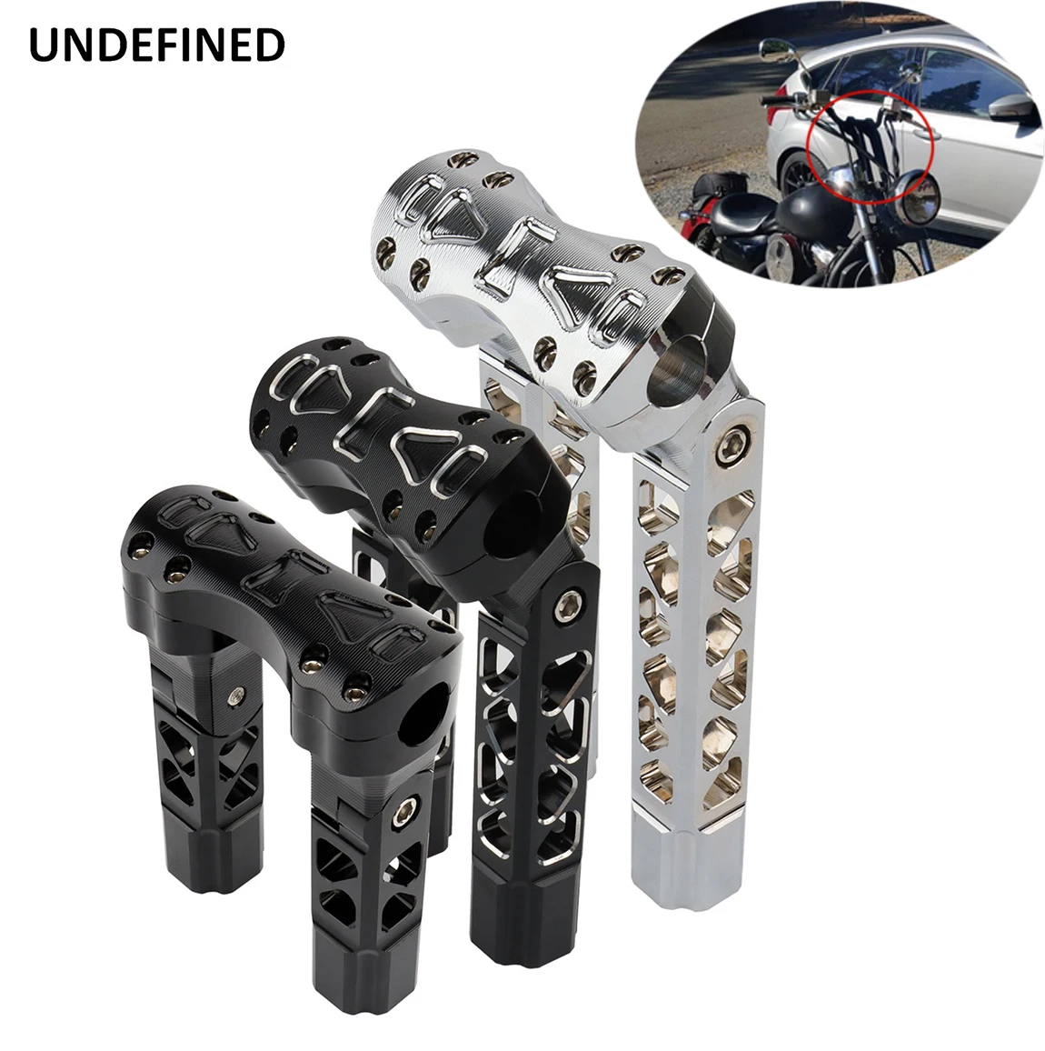 

25mm Motorcycle Handlebar Risers Pullback Straight Adjust Riser Clamp for Harley Sportster Touring Dyna Softail Fatboy 883 1200