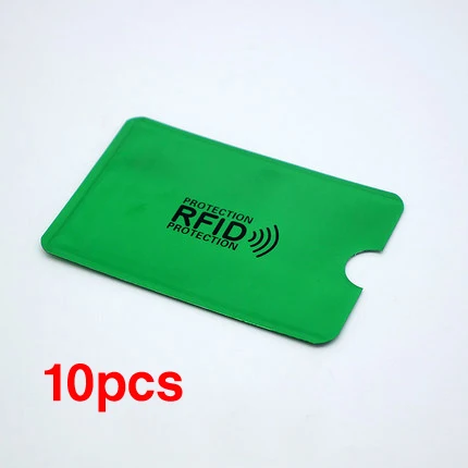 10PCS Brand New High Quality Anti Rfid Shielding Card Reader Lock Bank Card Sleeve Protection ID NFC Aluminum Credit Card Sleeve green (10pcs)