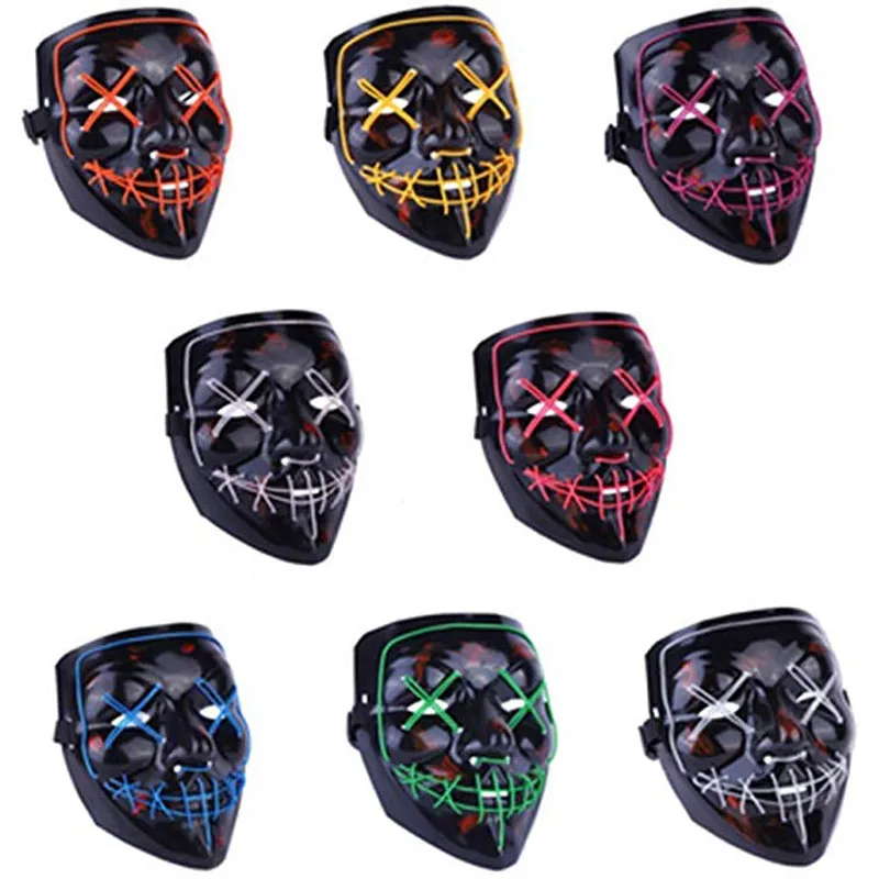 

Fashion Mask LED Light Up Party Masks The Purge Election Year Great Funny Masks Festival Cosplay Costume Supplies Glow In Dark