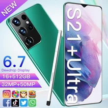 S21+Uitra 6.7Inch SmartPhone Global Version Galaxy 16+512G 6800Mah Lithium-ion Big Battery Android CellPhone 32MP+50MP Camera