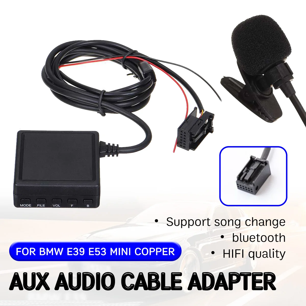 For Bmw E83 X3 For Mini Cooper Bluetooth Aux Receiver Cable Adapter For Bmw E85 E86 Z4 2003-2008 With Usb,Microphone Hands-Free