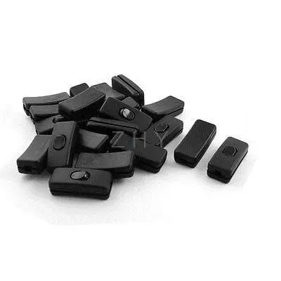 

20 Pcs AC125V 3A 250V 6A Rectangle ON/OFF In Line Cord Switch Black for Bedroom