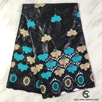 

CS Latest african bazin riche fabric african lace fabric wedding bazin brode embroidery swiss lace fabric nouveau cotton Dress
