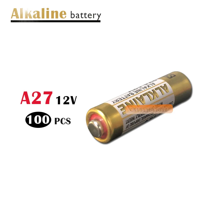 100PCS 27A 12V dry alkaline battery 27AE 27MN A27 for doorbell,car