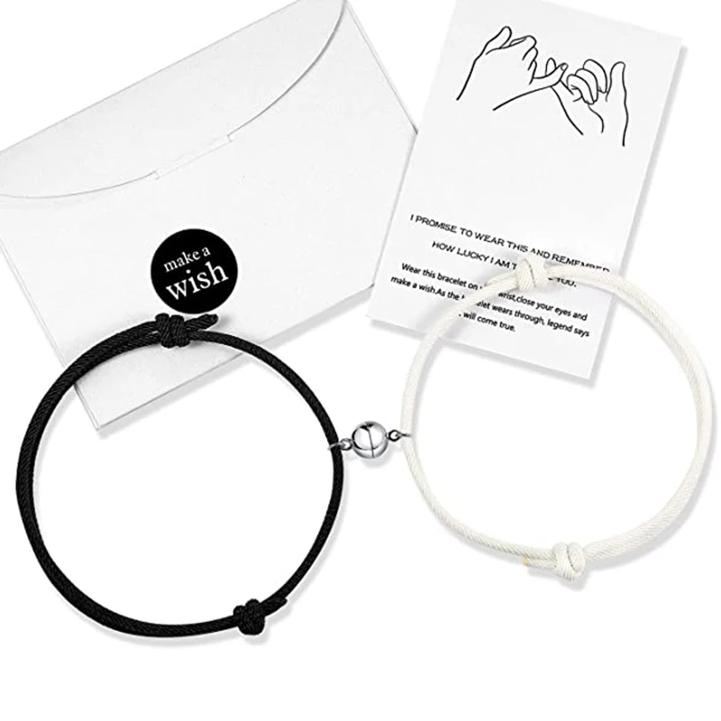 2021 Hot Magnetic Bracelet Couple Bracelets Set for Women Men Vows of Eternal Attractive Handmade Lover Charm Friendship Jewelry | Украшения