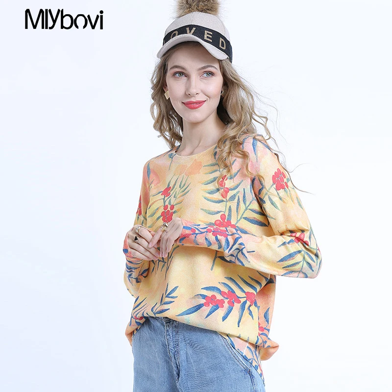 Women Sweater Knitted sweater Women Printed pullover Autumn winter streetwear women sweaters and pullovers 2020