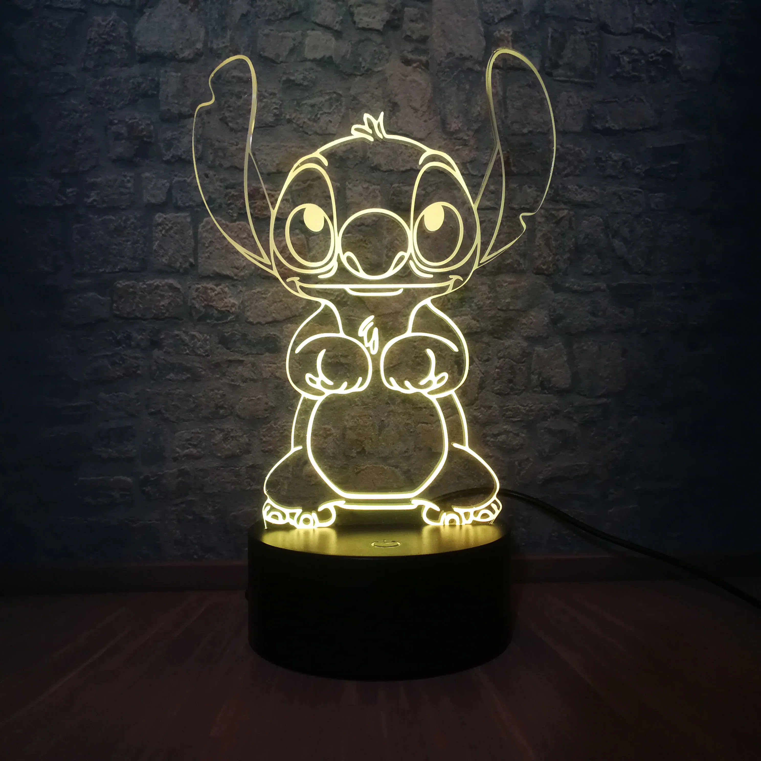 Прямая мультфильм Тедди стежка 3D светодиодный ночник 7 цветов изменить детский сон настольная лампа Иллюзия домашний Декор подарок ребенку на Рождество