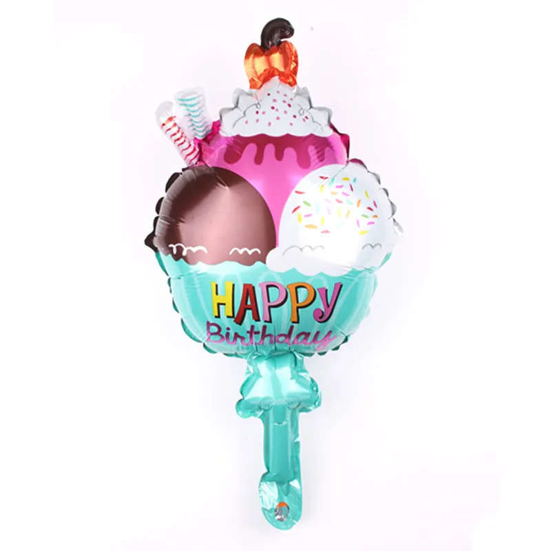 6 шт. мини мороженое гамбургер пицца пончик фольги шары кате надувной шар игрушка Globos вечерние украшения для детей на день рождения - Цвет: ice cream