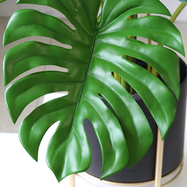 70-88Cm Mesterséges Növények Zöld Műanyag Monstera Hamis Levelek Szimuláció Pálmafa Tereprendezés Park Szállodai Lakberendezők Kiegészítők - Image 6