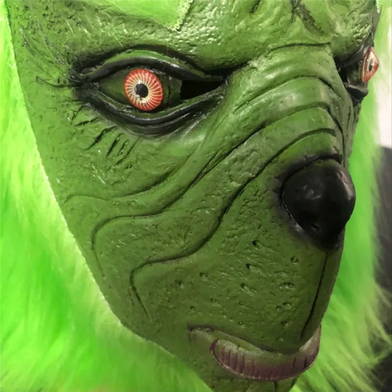 Классический Аниме Косплей Grinch Рождество Хэллоуин натуральный латекс персонаж реквизит костюм для взрослой Вечеринки аксессуары
