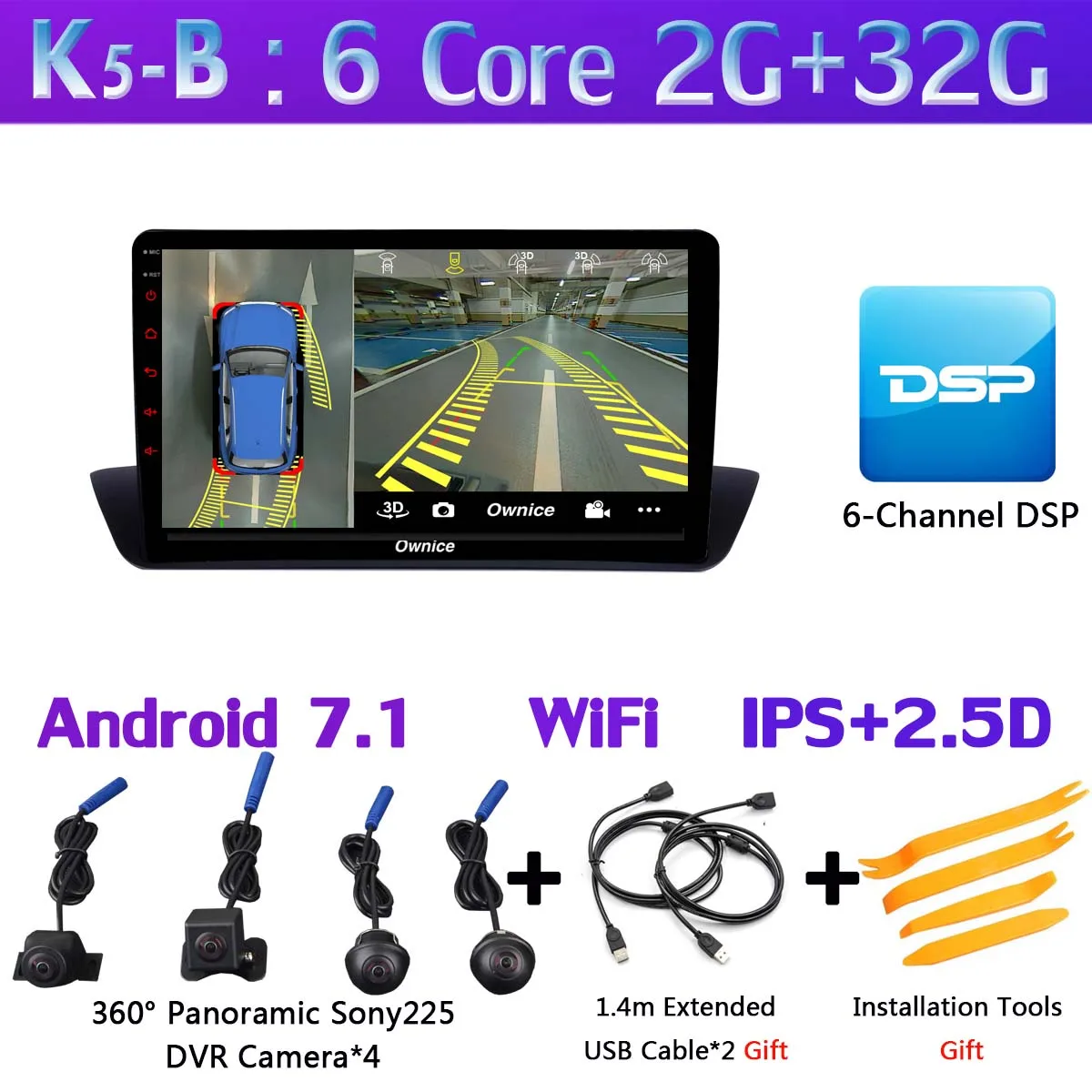 K5-B " 1Din 360 ° панорамный Android автомобильный DVD для Mazda BT-50 BT50 2012 2013 автомобильный Радио gps DSP Carplay - Цвет: K5-B