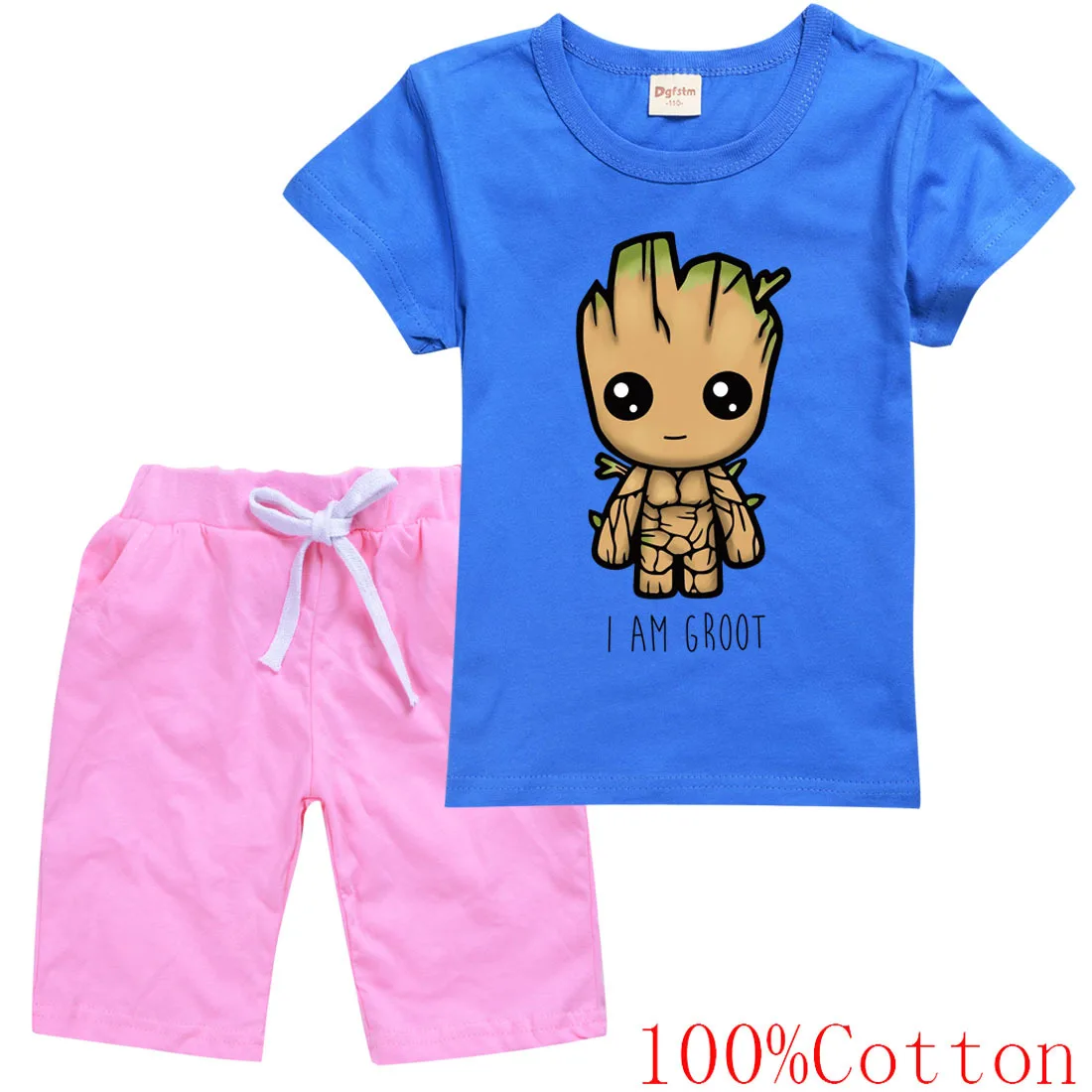 I am Groot Girls Summer Tshirt Children's Short Sleeve T-shirt Boys Cotton Base Shirt Boy Half Top | Мать и ребенок