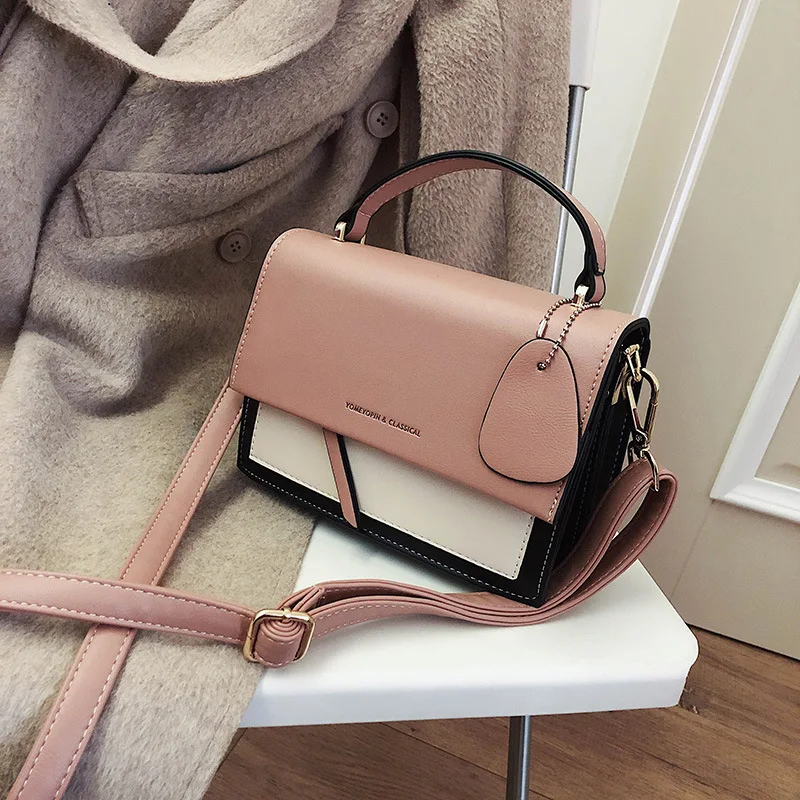 

Small Women Shoulder Bag Top Handle Ladies Purses and Handbags PU Leather Impact Color Summer Crossbody Messenfer Bag