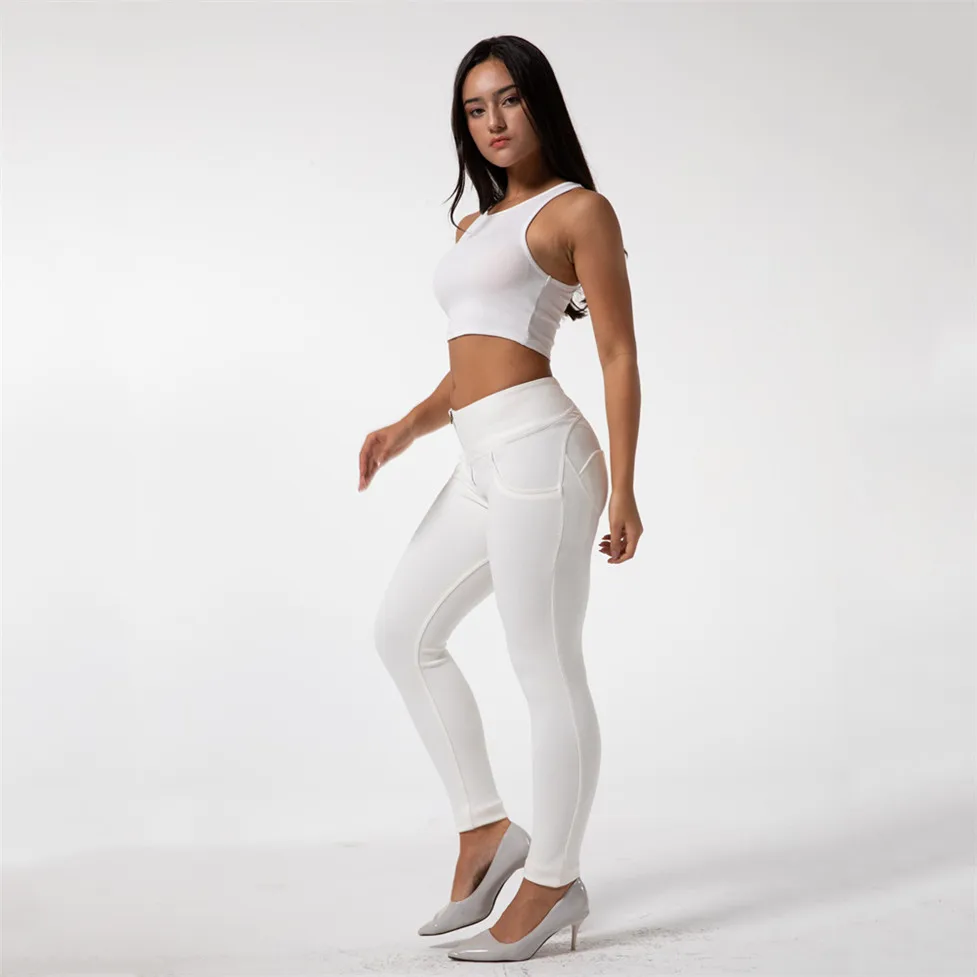Shascullfites Melody Womens High Waisted White Pants Women Sports Tights Scrunch Bum Lifter Fitness Leggings