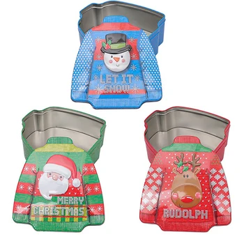 

Christmas Embossing Tinplate Empty Tins Candy Cookie Gift Storage Container Decorative Box