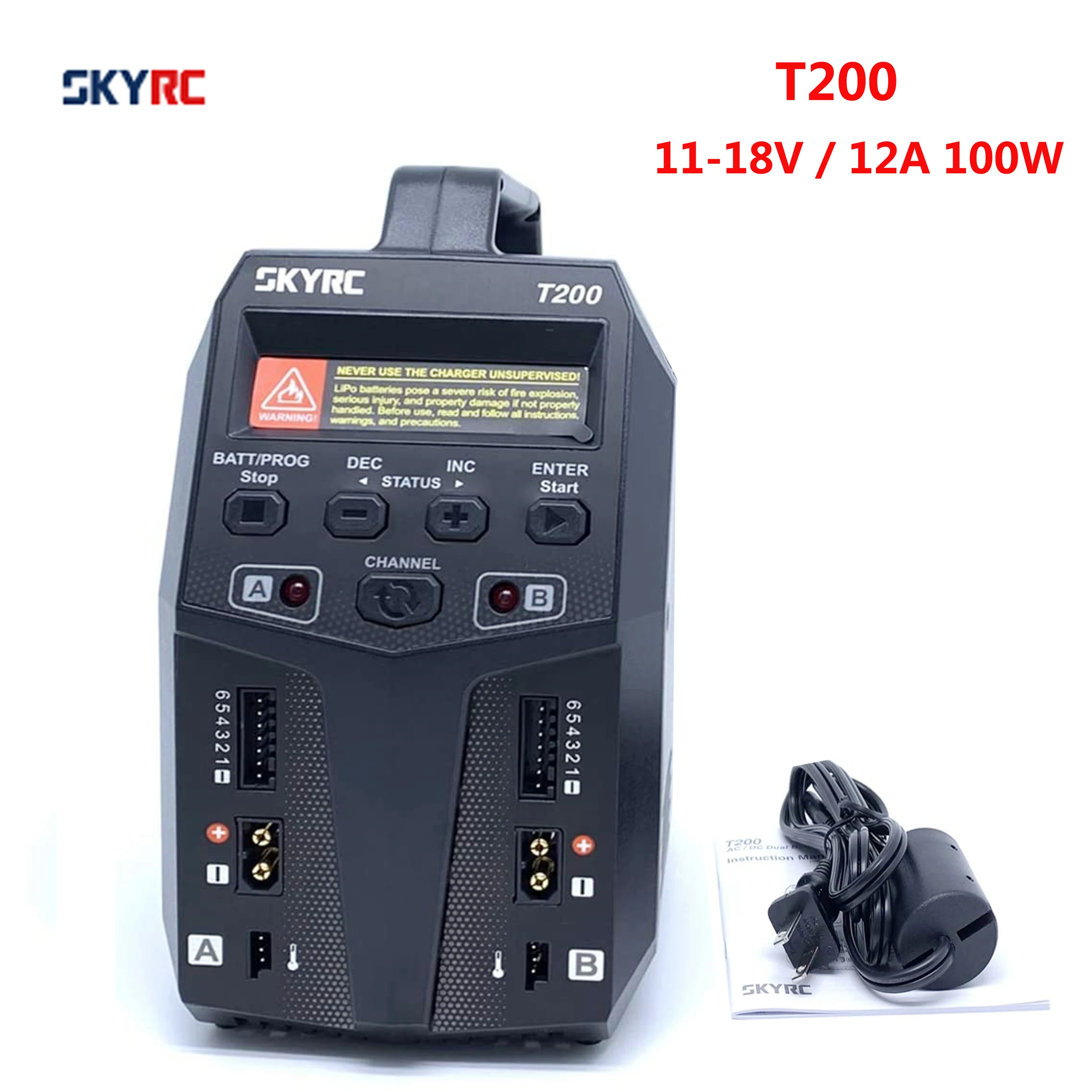 Балансирующее зарядное устройство SKYRC T200 12 А 100 Вт двойной Разъем XT60 10 для LiHV LiPo
