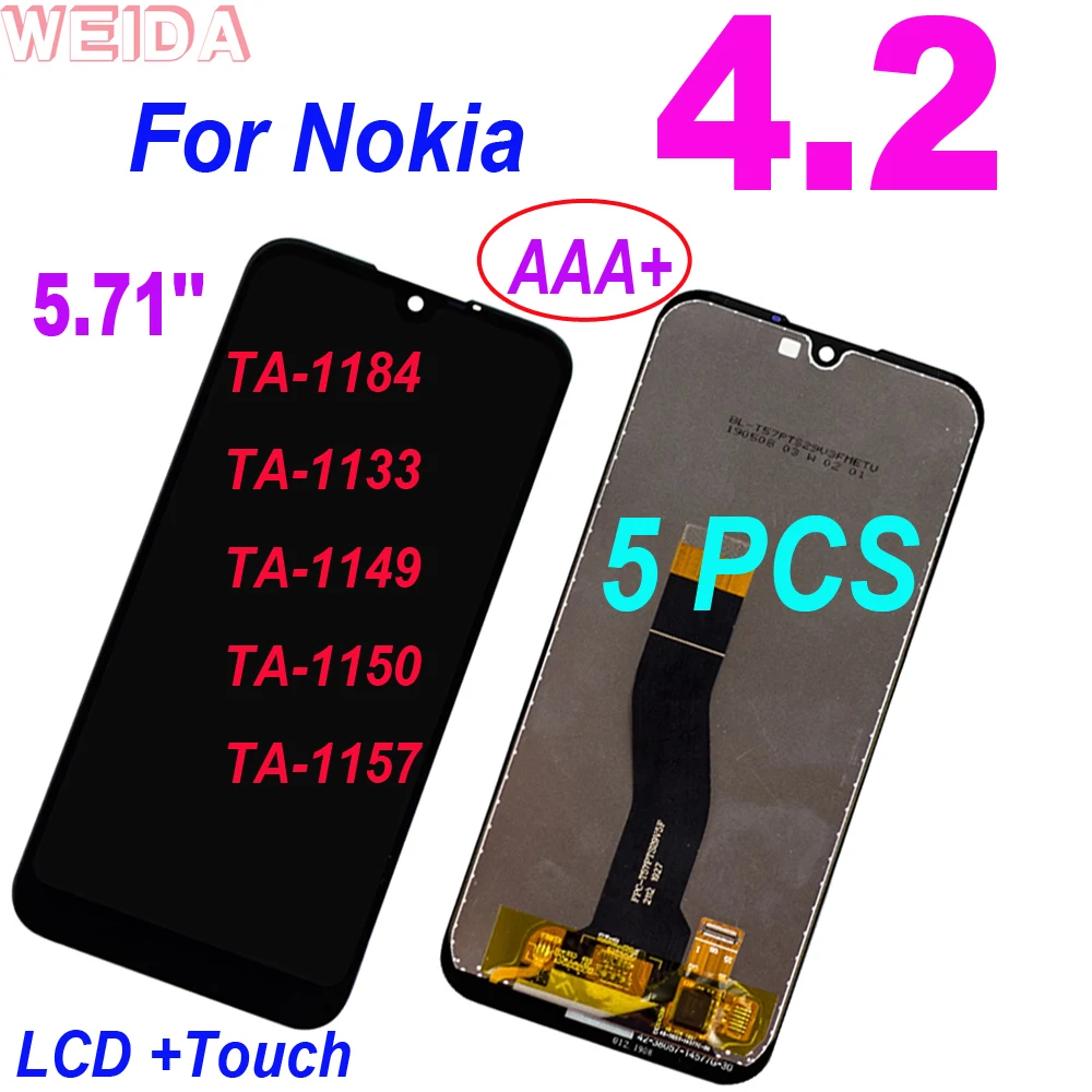 

5 PCS AAA+ 5.71'' For Nokia 4.2 LCD TA-1184 TA-1133 TA-1149 TA-1150 TA-1157 Touch Screen Digitizer Assembly For Nokia 4.2 LCD