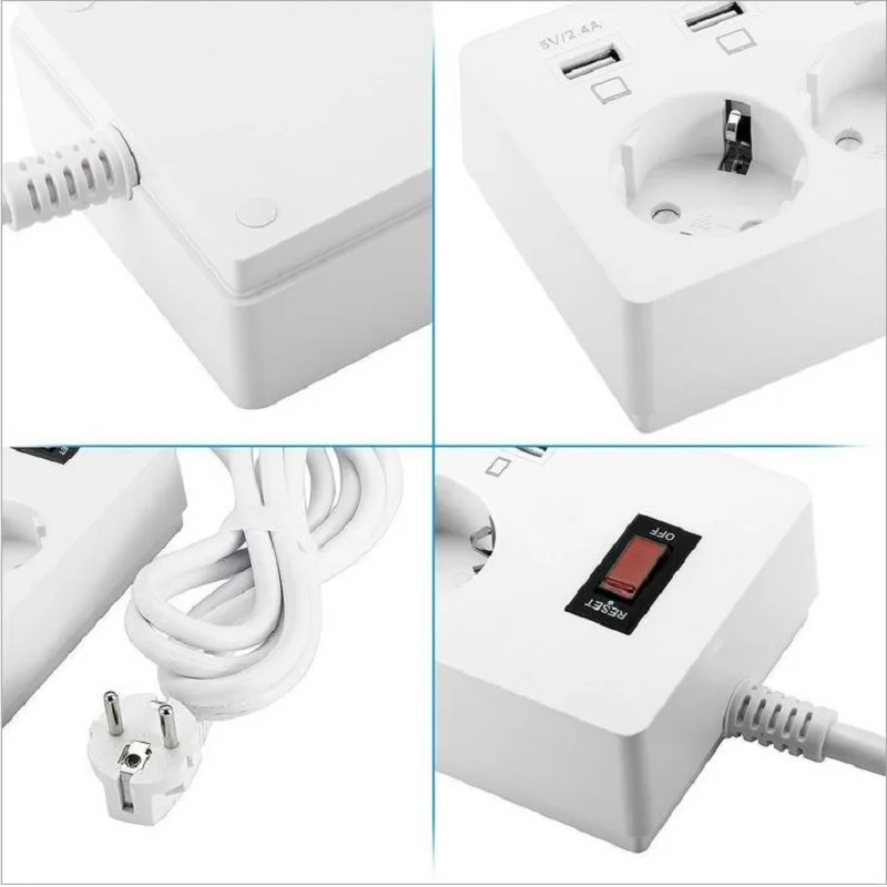 Мощность лента электрической розетки Вилки адаптеры с 5 Порты USB Зарядное