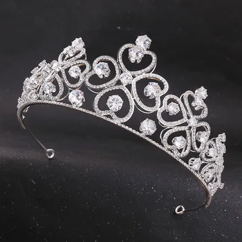 

Copper Claw Inlaid Zircon Wedding Bridal Crown Princess Rhinestone Crystal Baroque Tiaras And Crowns Hair Jewelry Accessories