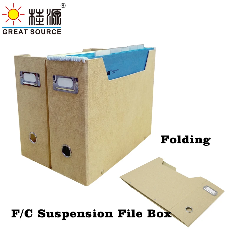 Foldaway Magazine Organizer F/C Suspension File Holder Office  News Paper Storage Box Beige Natural Paper (4PCS) foldaway magazine organizer f c suspension file holder office news paper storage box beige natural paper 4pcs