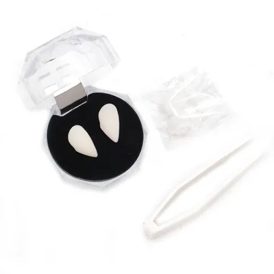 Box tweezers Вампир Хэллоуин протезы зомби поддельный Клык пластиковые пинцеты Тигр Клык набор - Окраска металла: Box tweezers