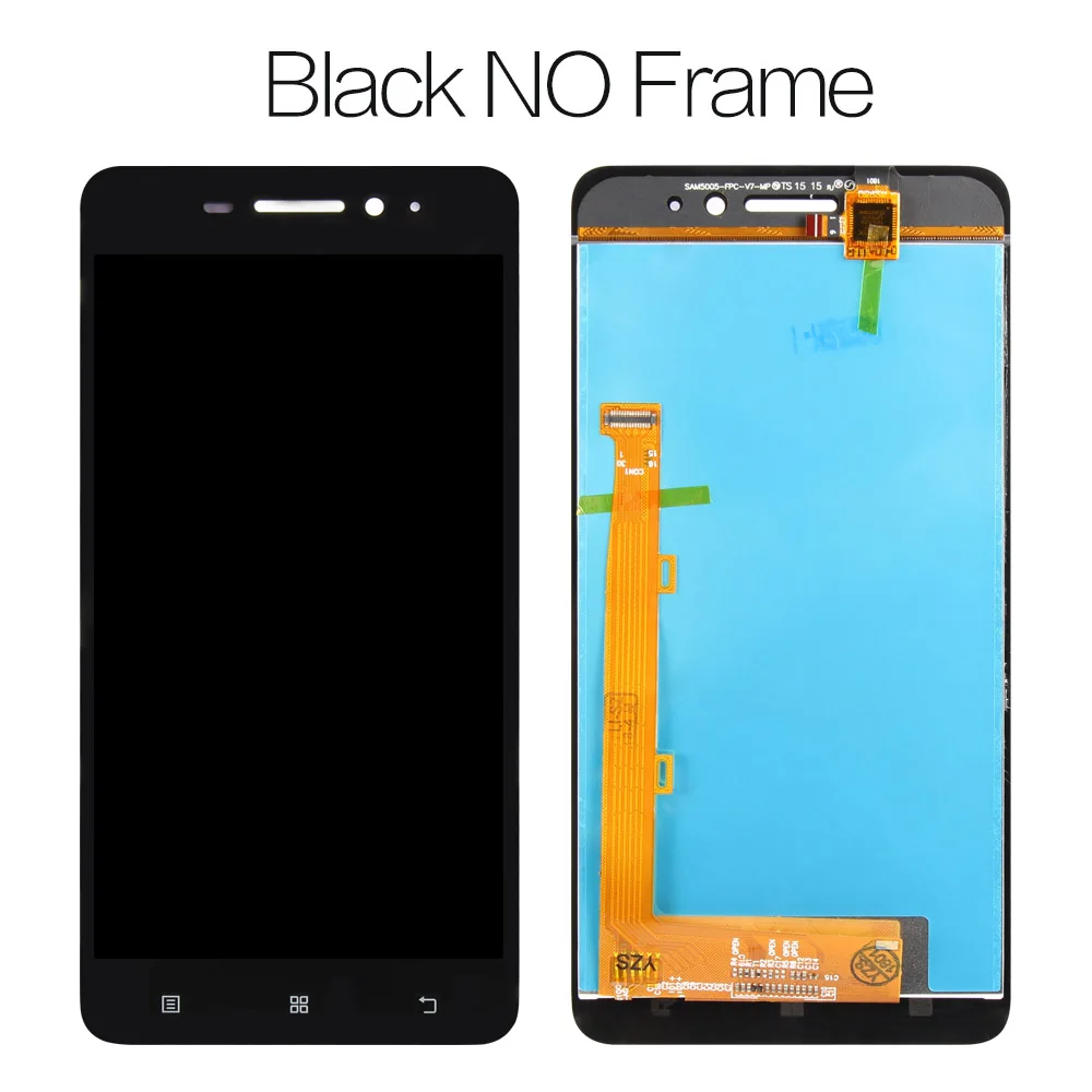 Black no frame Протестированный 5,0 ''ips дисплей для lenovo S60, сенсорный ЖК-экран, дигитайзер S60W S60T S60A, запасные части для lenovo S60, дисплей - Цвет: Black no frame
