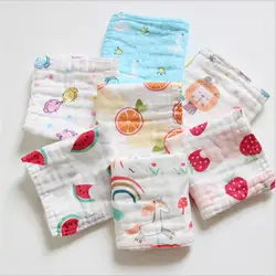 Mouchoir en mousseline de coton pour enfants, dessin animé, 6 couches 
