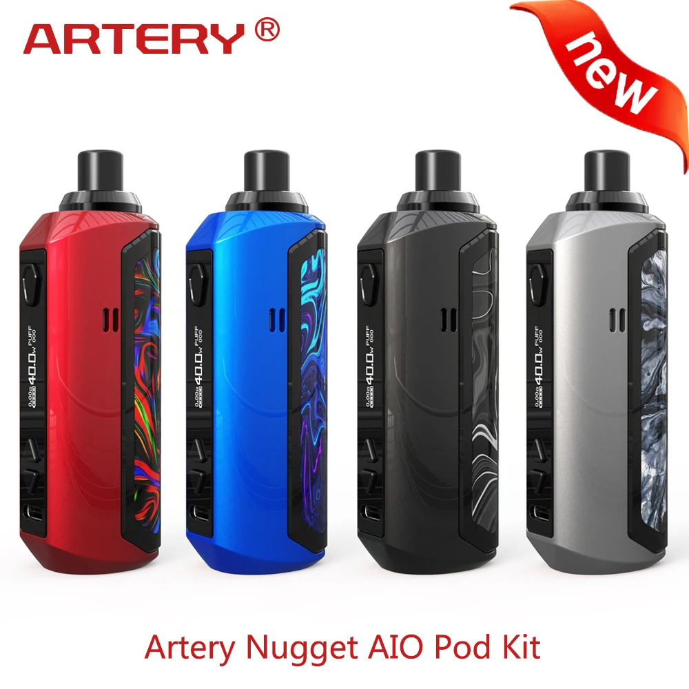 Артерия самородок AIO Pod Комплект с 1500 мАч батарея и RBA катушка 2 мл емкость бака