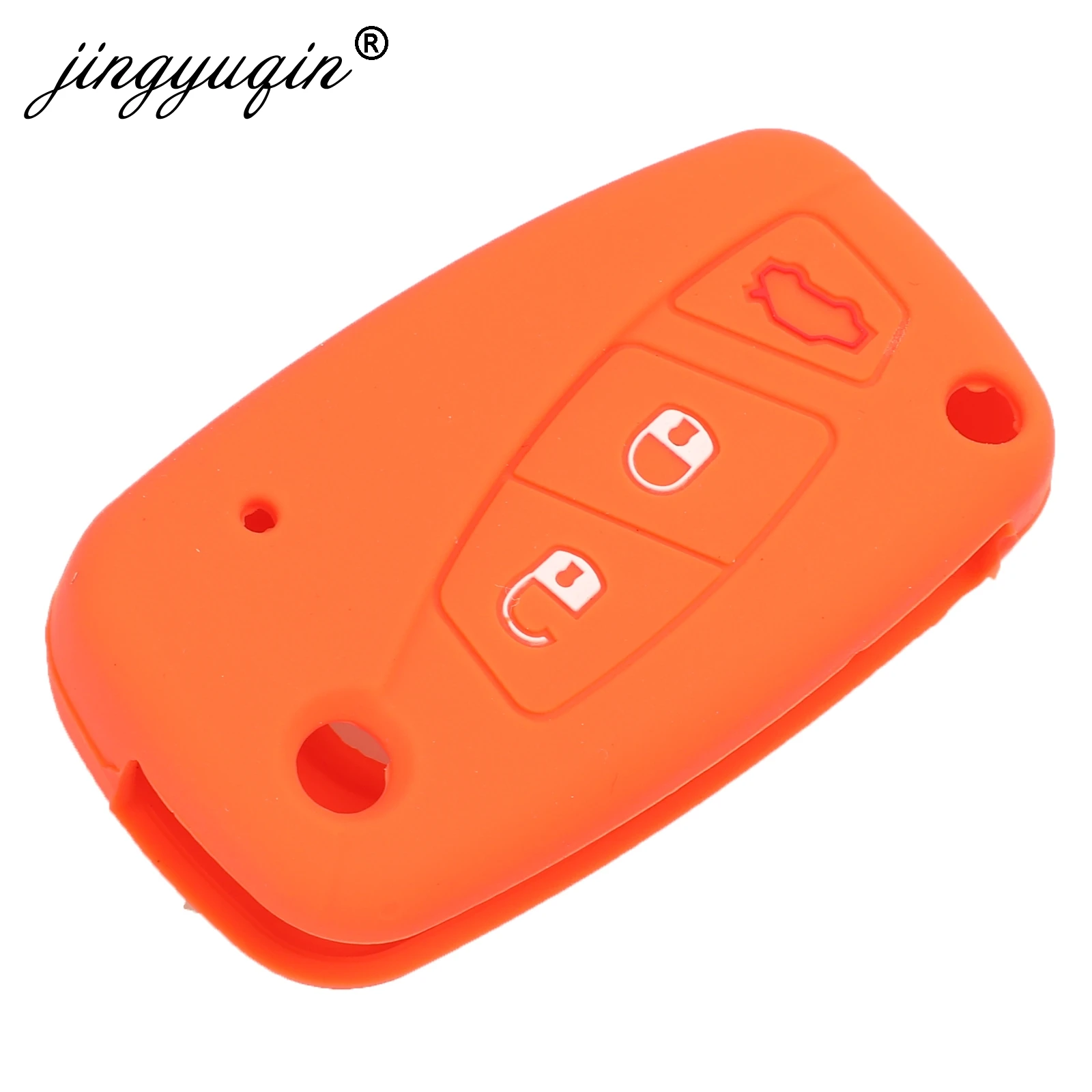 Jingyuqin 30 шт./лот силиконовый чехол для ключей автомобиля для FIAT Panda Stilo Punto Doblo Grande Bravo Ducato микроавтобуса 3 кнопки флип чехол для ключей
