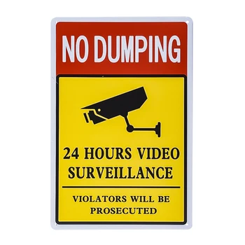 

DL-Warning No Dumping Video Surveillance Violators Will Be Prosecuted - 8x 12 inch Metal Sign Decor