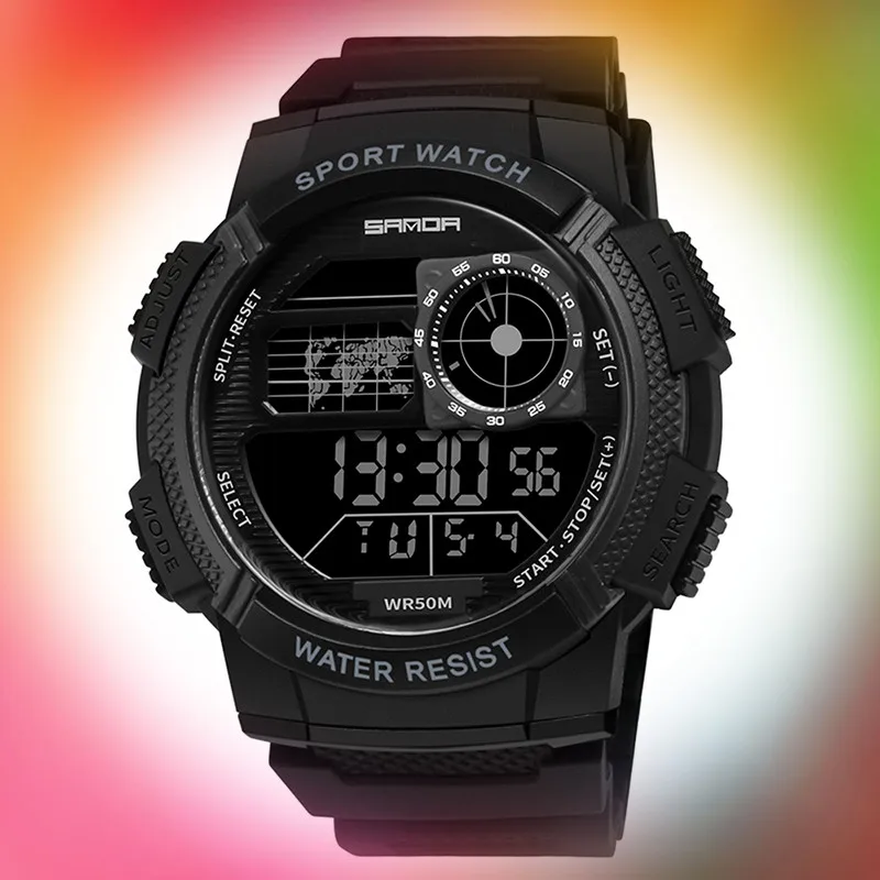 

2019 Dropshiping Men's Digital Watch Multi-function 30M Waterproof Middle School Students Outdoor Sports Male Electronic Watches