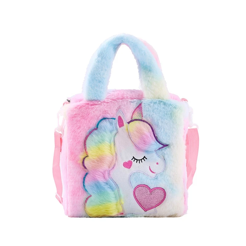 Unicorn Fluffy Tie-dye Children's Bag