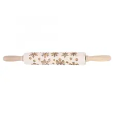 Новые Домашние тапочки Рождество деревянный Скалки гравировкой тиснение миксер для теста булавки с снежинка инструмент для выпечки Скалка инструменты