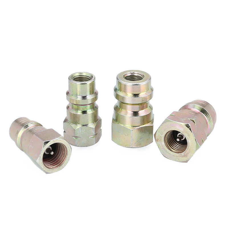 Mayitr 4pcs A/C R12 to R134a Lo/Hi Side Retrofit Conversion Adapter Fitting Cap Valve Kit Accessories
