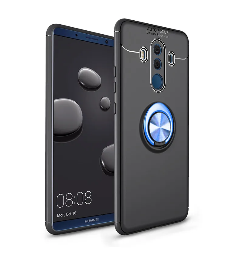 Black Blue Voor huawei P8 P9 P10 P20 рlus Lite чехол Honor 7X8 9 V9 10 V10 Коврики 9 10 pro Magnetische Кольцо Силиконовые Крышка для Nova 2i 2s 2 - Цвет: Black Blue