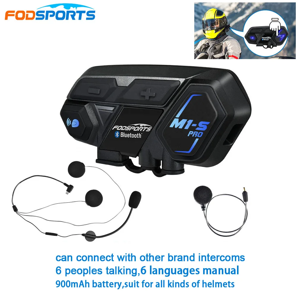 Neueste Fodsports M1-S Pro Motorrad Intercom 8 Fahrer Helm Headset Bluetooth Bluetooth Sprech Verbinden BT-S2 V6 TCOM-SC Neueste Fodsports M1-S Pro Motorrad Intercom 8 Fahrer Helm Headset Bluetooth Bluetooth Sprech Verbinden BT-S2 V6 TCOM-SC