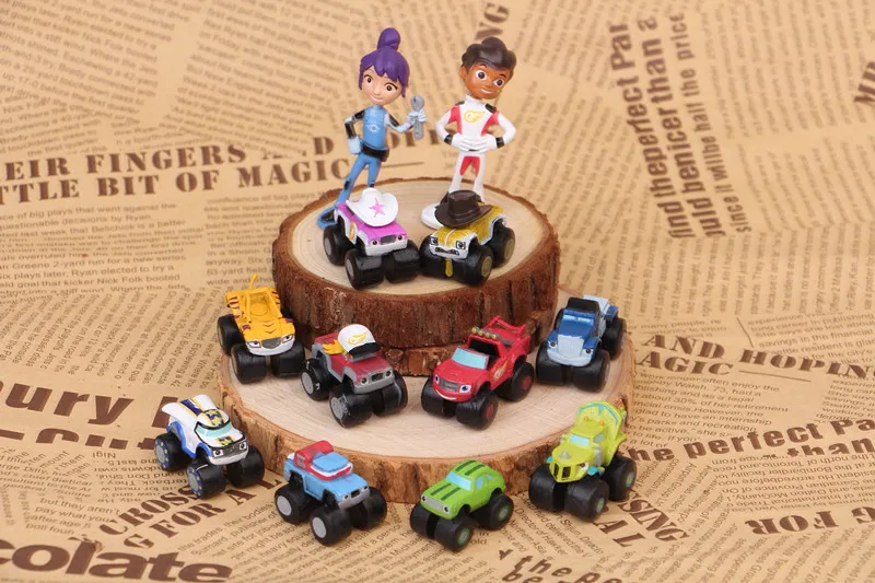 Action 12 шт./компл. Blaze and the Monster Machines фигурка игрушки для детей AJ Gabby Watts дробилка Модель игрушки Детские коллекционные игрушки