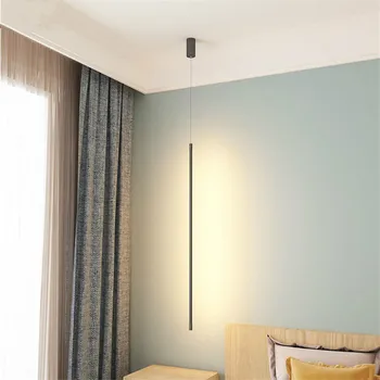 

Nordic Designer Strip Pendant Lights Bedroom Bedside Lamp Minimalist Home Decor Pendant Lamp Creative Living Room Light Fixture