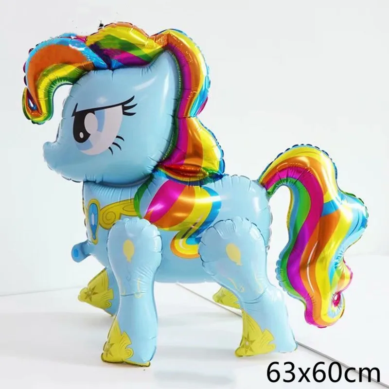 as picture Пони Фольга Воздушный шар 3D Diy воздушный шар лошадь Милая Радужная лошадка стоячий шар ребенок день рождения лошадь вечерние украшения - Цвет: as picture