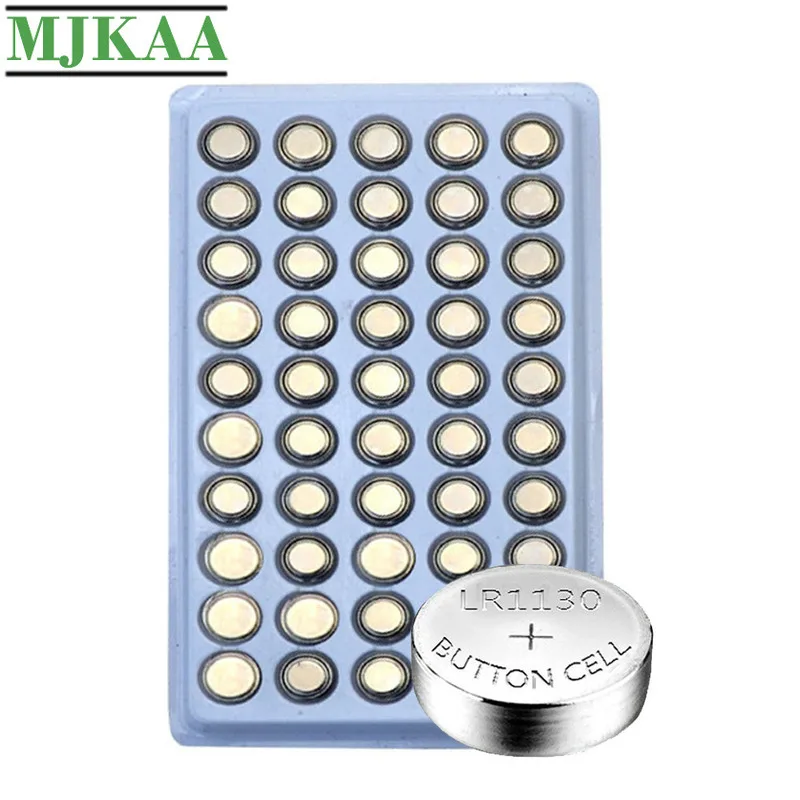 MJKAA 50 шт. AG10 189 LR54 щелочная батарея для монет 1 55 в SR54 389 LR1130 SR1130 кнопки батареи часов